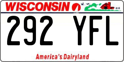 WI license plate 292YFL