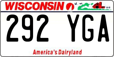 WI license plate 292YGA