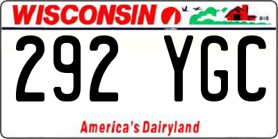 WI license plate 292YGC
