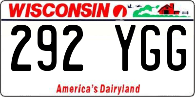WI license plate 292YGG