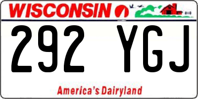 WI license plate 292YGJ