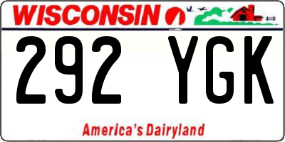 WI license plate 292YGK