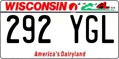 WI license plate 292YGL