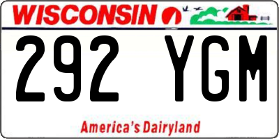 WI license plate 292YGM