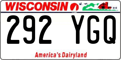 WI license plate 292YGQ