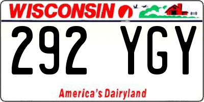 WI license plate 292YGY