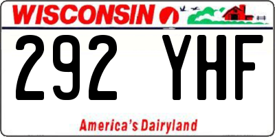 WI license plate 292YHF