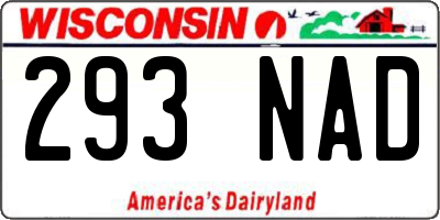 WI license plate 293NAD