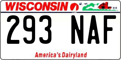 WI license plate 293NAF