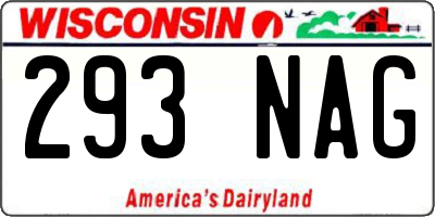 WI license plate 293NAG