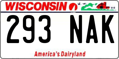 WI license plate 293NAK