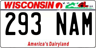 WI license plate 293NAM