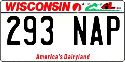 WI license plate 293NAP
