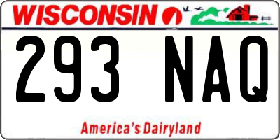 WI license plate 293NAQ