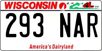 WI license plate 293NAR