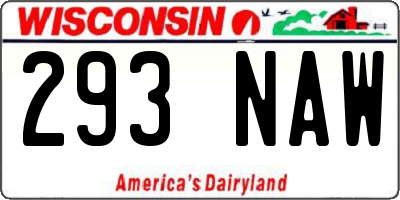 WI license plate 293NAW