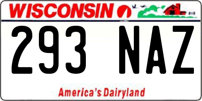WI license plate 293NAZ
