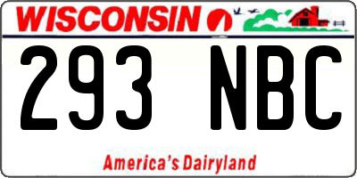 WI license plate 293NBC