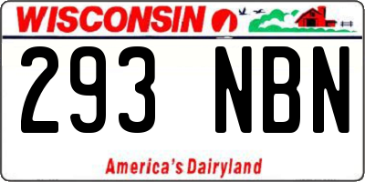WI license plate 293NBN