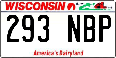 WI license plate 293NBP