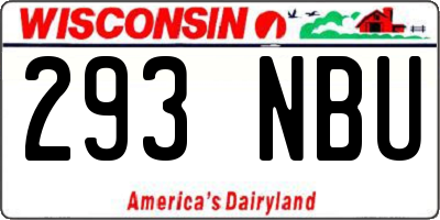 WI license plate 293NBU