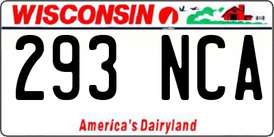 WI license plate 293NCA
