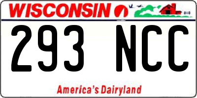 WI license plate 293NCC