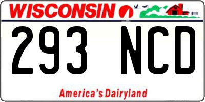 WI license plate 293NCD
