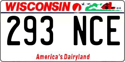 WI license plate 293NCE