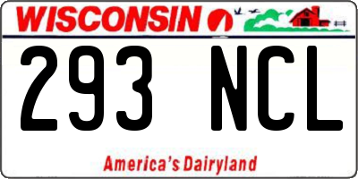 WI license plate 293NCL