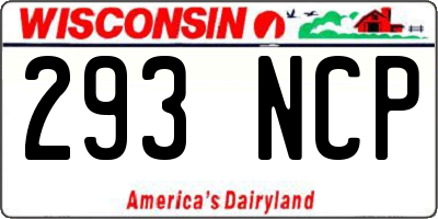 WI license plate 293NCP