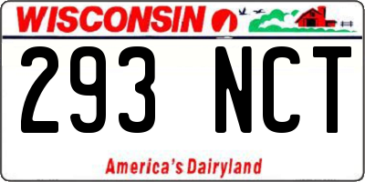 WI license plate 293NCT