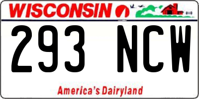 WI license plate 293NCW