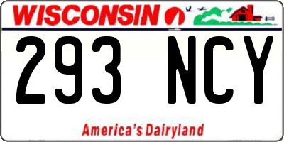 WI license plate 293NCY