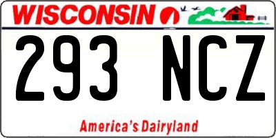 WI license plate 293NCZ