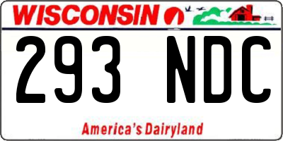 WI license plate 293NDC