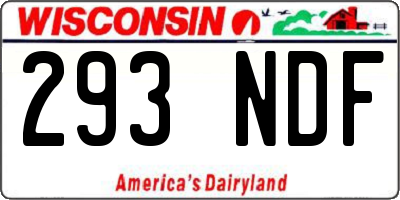 WI license plate 293NDF
