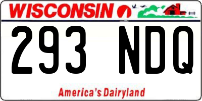 WI license plate 293NDQ