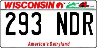 WI license plate 293NDR