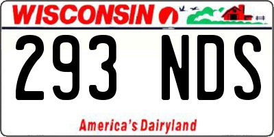 WI license plate 293NDS