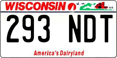 WI license plate 293NDT