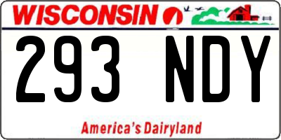 WI license plate 293NDY