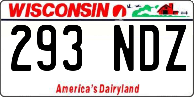 WI license plate 293NDZ