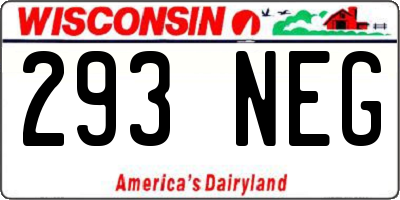 WI license plate 293NEG