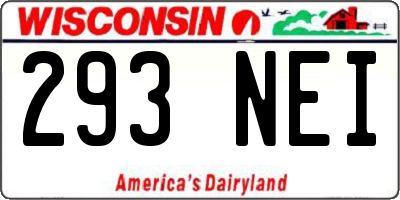WI license plate 293NEI