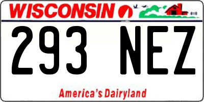 WI license plate 293NEZ
