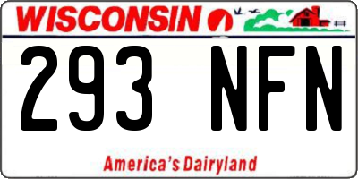 WI license plate 293NFN