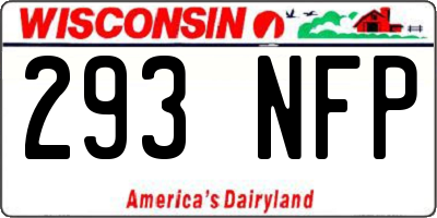 WI license plate 293NFP