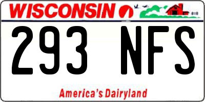 WI license plate 293NFS