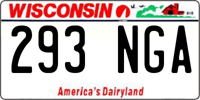 WI license plate 293NGA